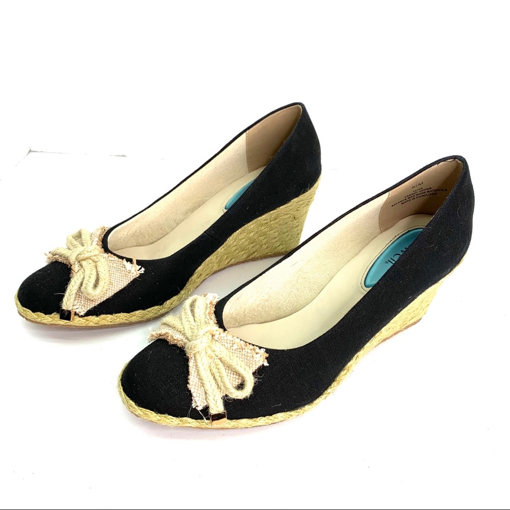 FITZWELL Casual Summer Black Canvas and Jute Espadrilles, 9.5M - Picture 3 of 10